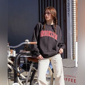 John Galt Black Brooklyn Crew Neck Sweatshirt